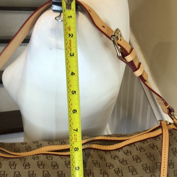 Vintage Dooney Bourke Brown Jacquard Monogram Top Zipper Hobo Shoulder Bag NWOT - Picture 12 of 15